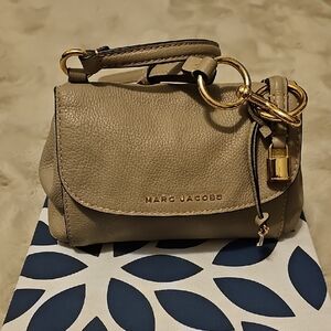 Marc Jacobs Beige Leather Crossbody Bag with Gold Hardware